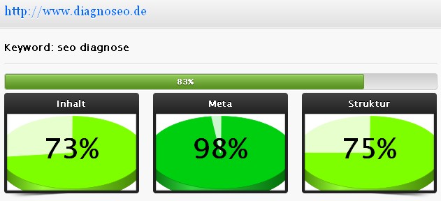 Ergebnisse www.diagnoseo.de: seo diagnose