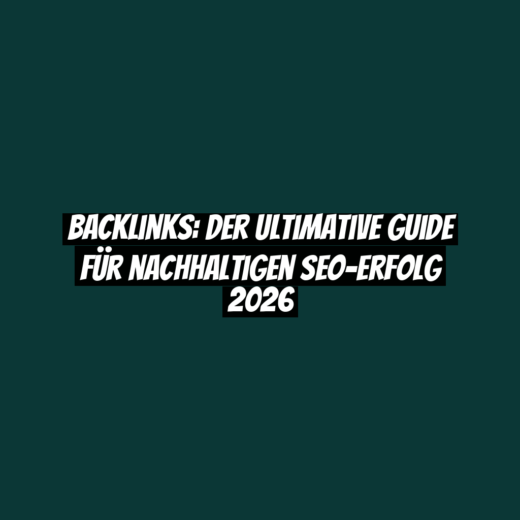 Backlinks: Der ultimative Guide für nachhaltigen SEO-Erfolg 2026