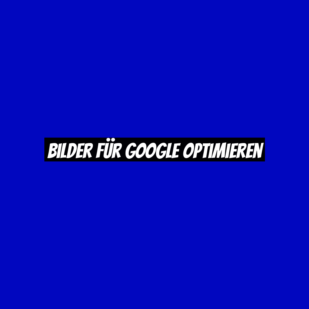 Bilder für Google optimieren