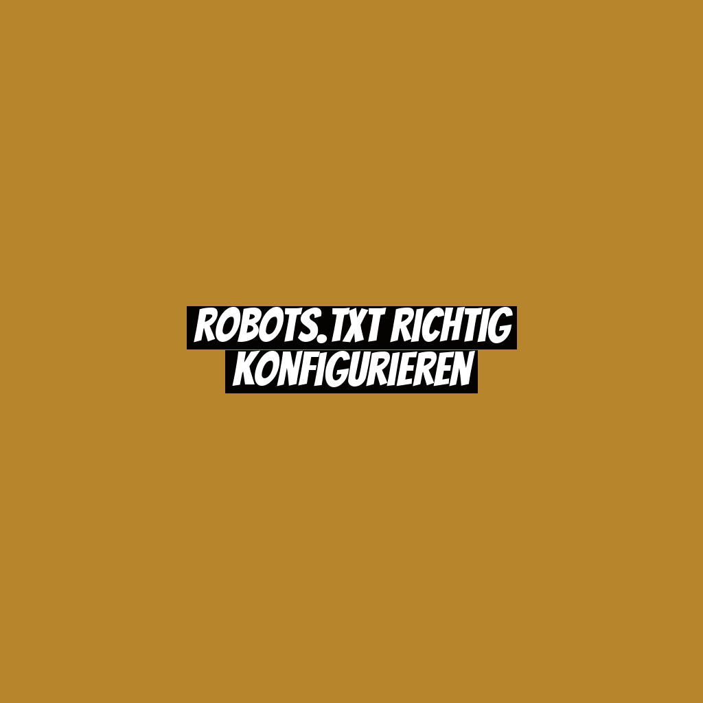 robots.txt richtig konfigurieren